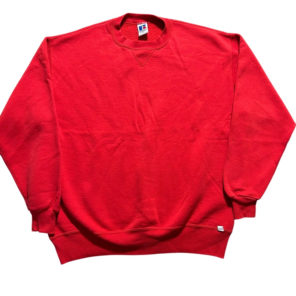 Russell Athletic Sweatshirt Mens XL Red Vintage 90s USA V-Stitch Crewneck